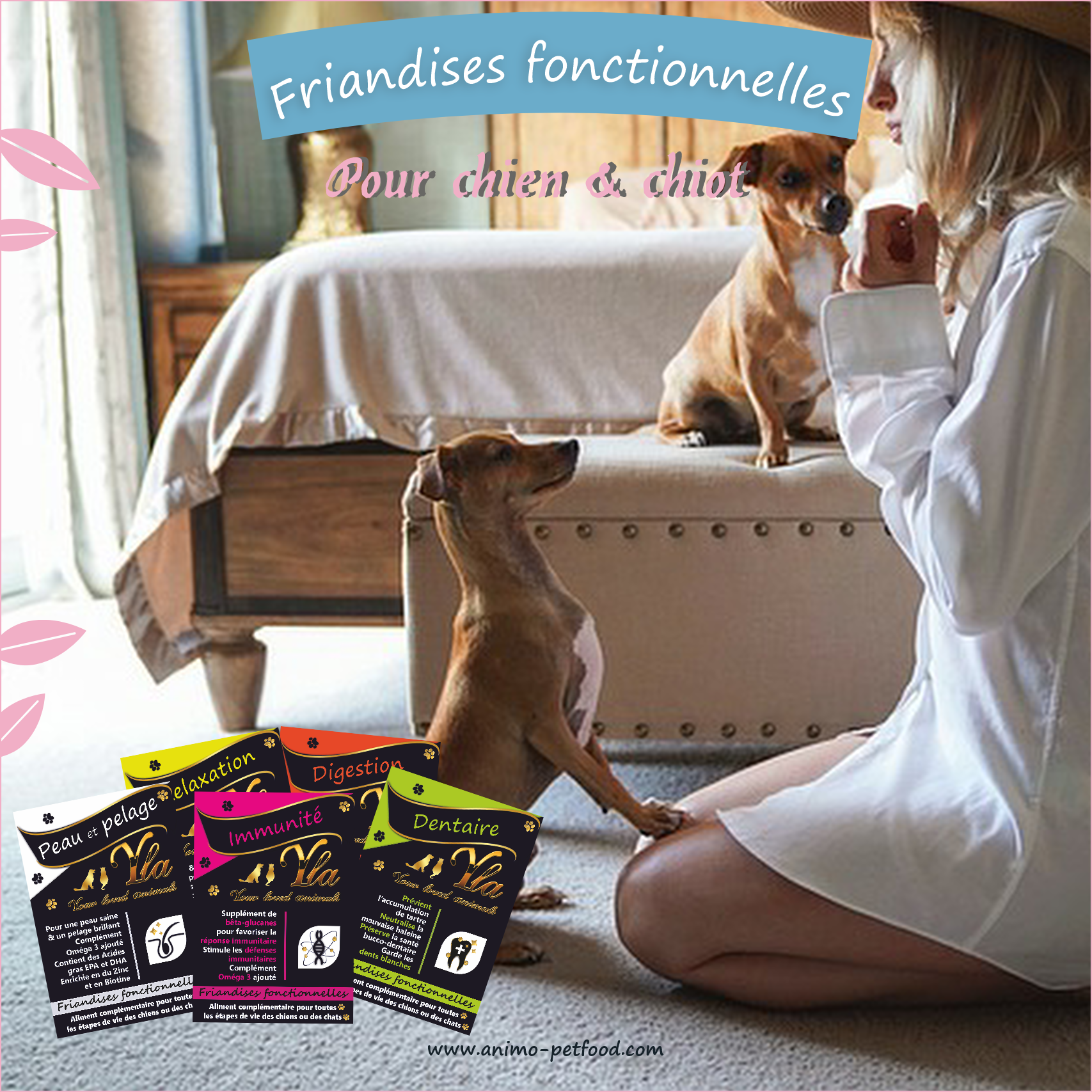 FRIANDISES FONCTIONNELLES POUR CHIEN -PEAU ET PELAGE-DIGESTION-DENTAIRE-RELAXATION-IMMUNITE-friandises chiot